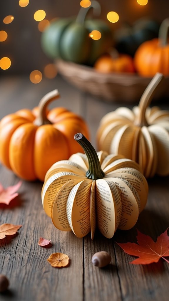 charming vintage book pumpkins