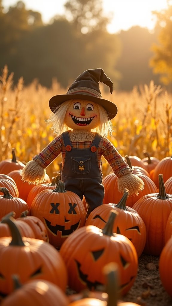 cheerful happy scarecrow decorations