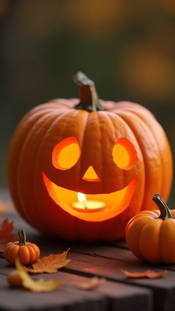 cheerful pumpkin carving design