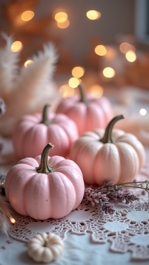 chic pastel pumpkin decor