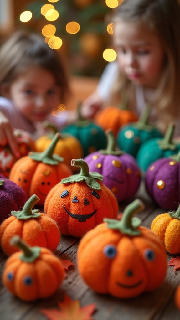 colorful felt pumpkin crafts