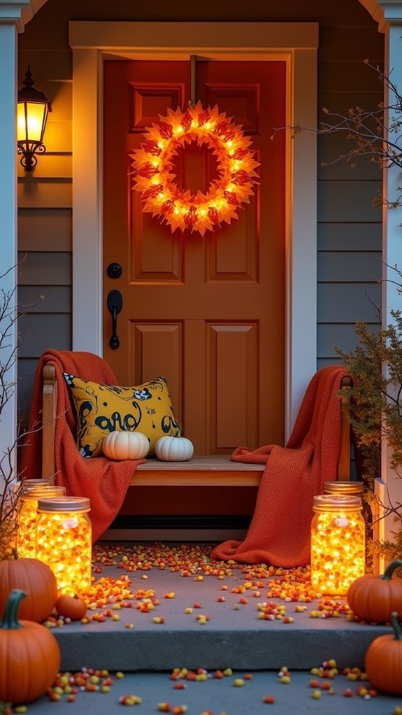 colorful halloween candy decor