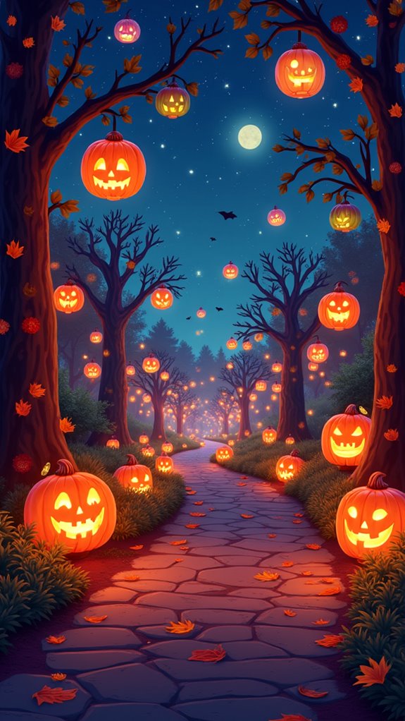 colorful halloween lantern decorations