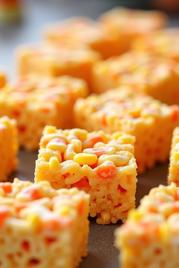 colorful halloween rice treats