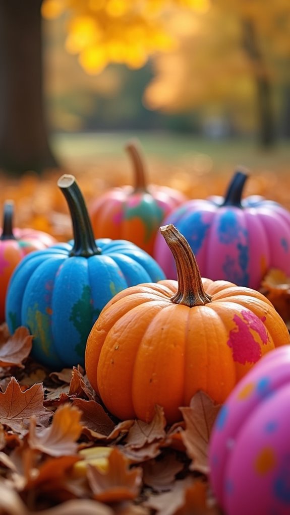 colorful tie dye pumpkin project