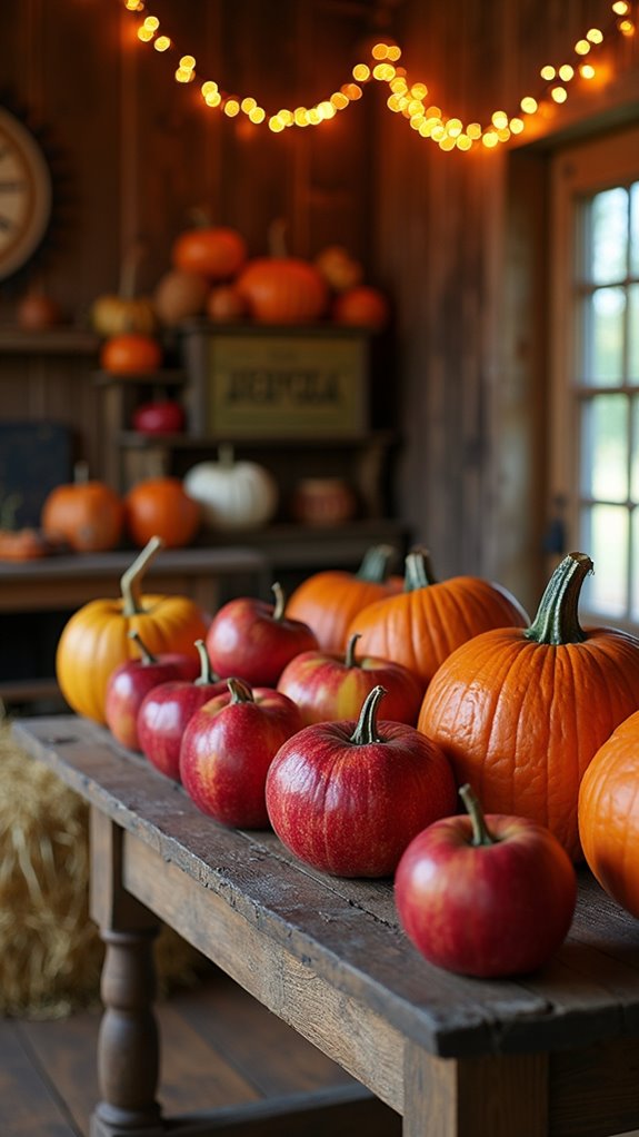 cozy autumn apple displays