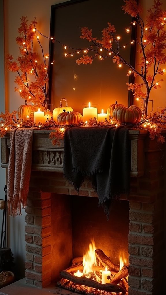 cozy autumn mantle decor