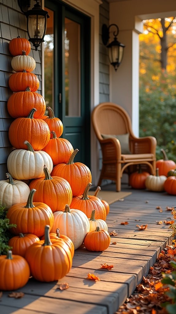cozy autumn porch display