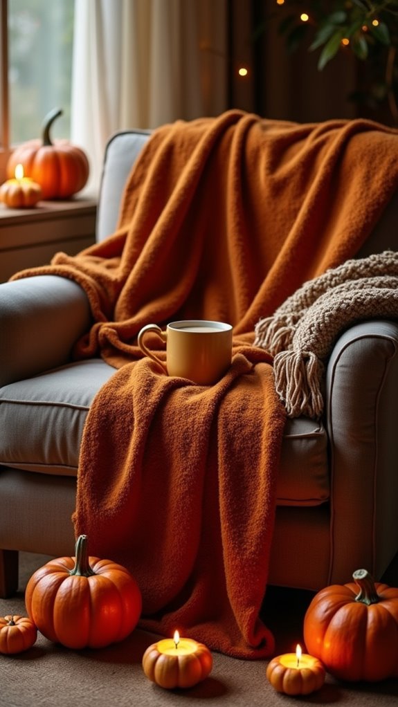 cozy autumn pumpkin blankets