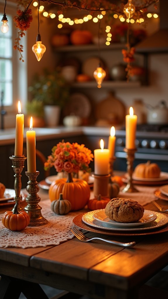 cozy candlelit autumn ambiance