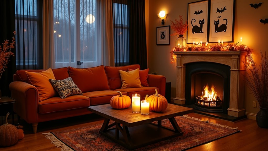 cozy halloween living room decor