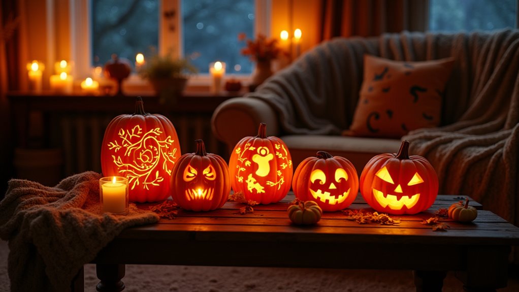 cozy halloween pumpkin lights