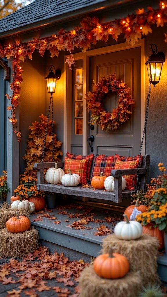 cozy porch autumn decor