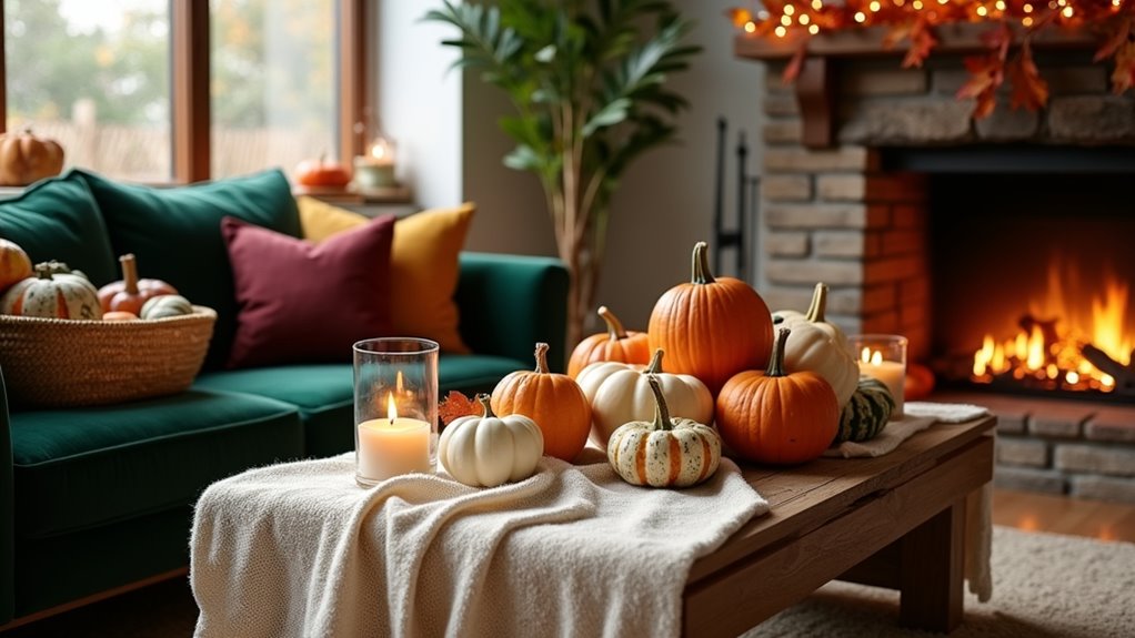 cozy pumpkin themed home decor