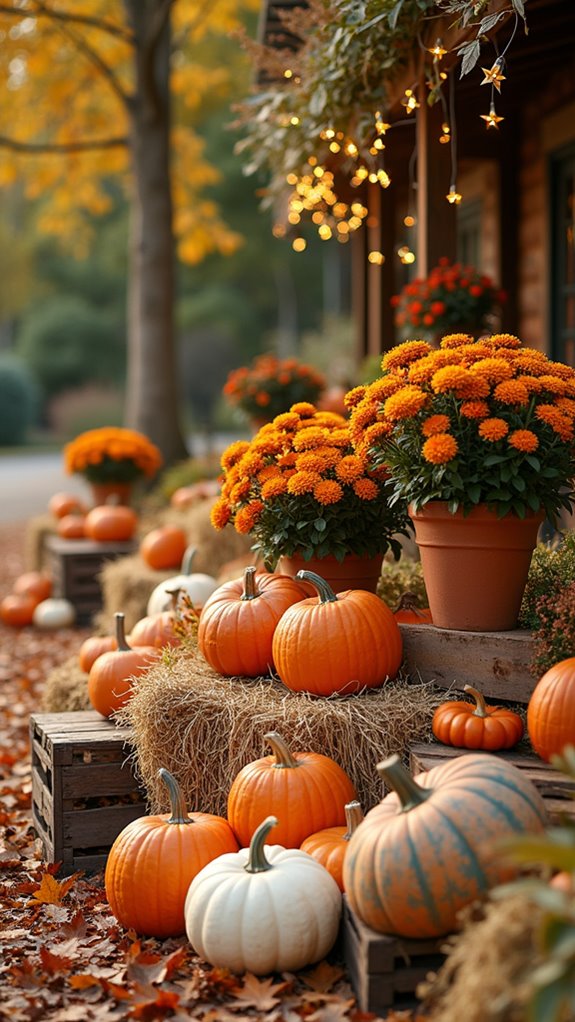 cozy rustic pumpkin arrangements