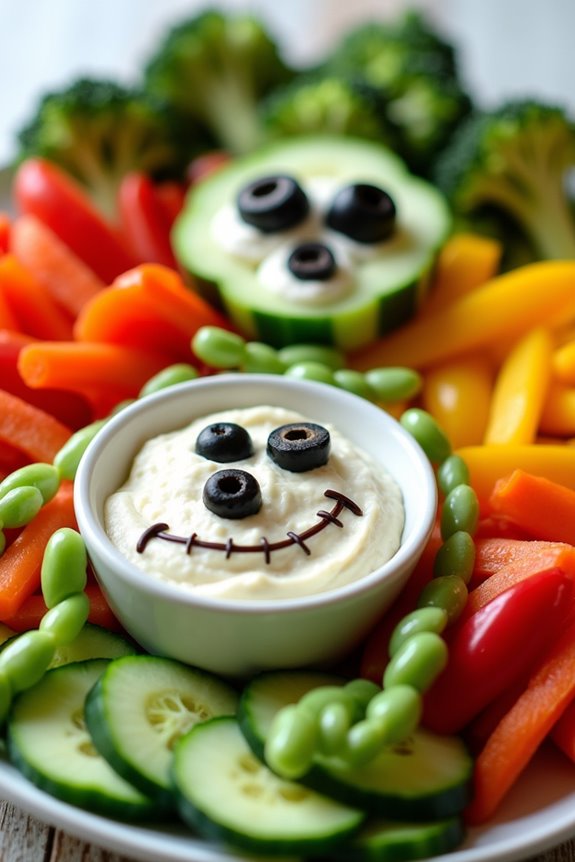 creative halloween veggie platter