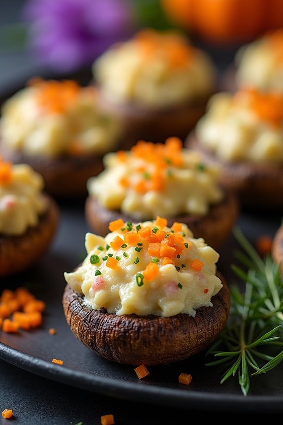 creepy crab stuffed mushrooms recipe