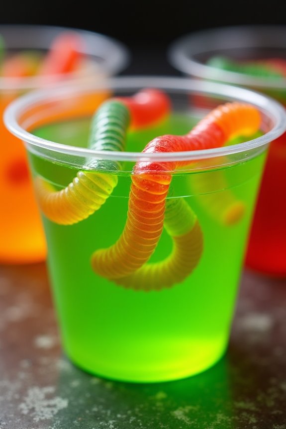 creepy crawler jello cups