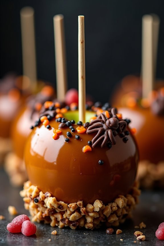 creepy crawly caramel apples