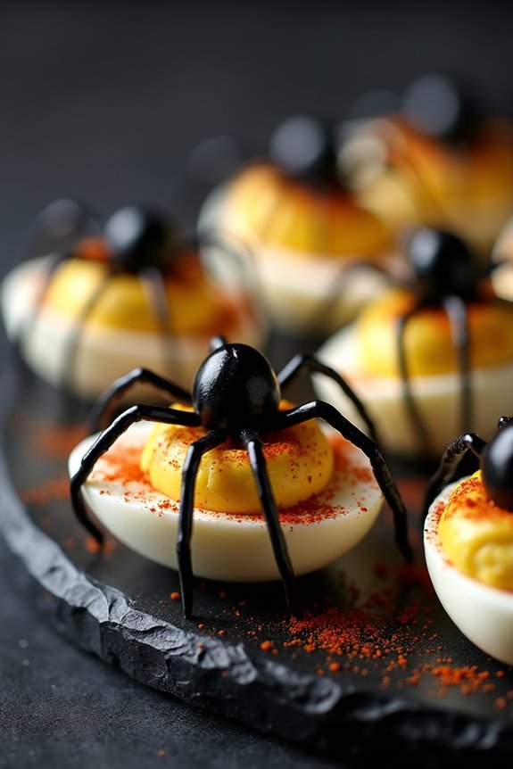 creepy crawly deviled eggs
