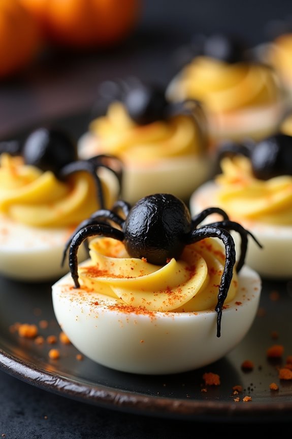 creepy crawly deviled eggs