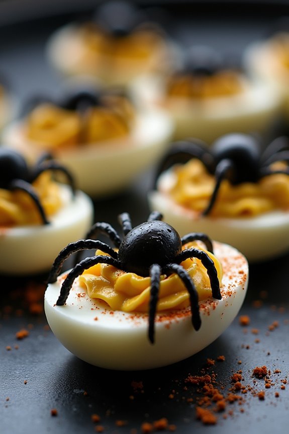 creepy crawly deviled eggs