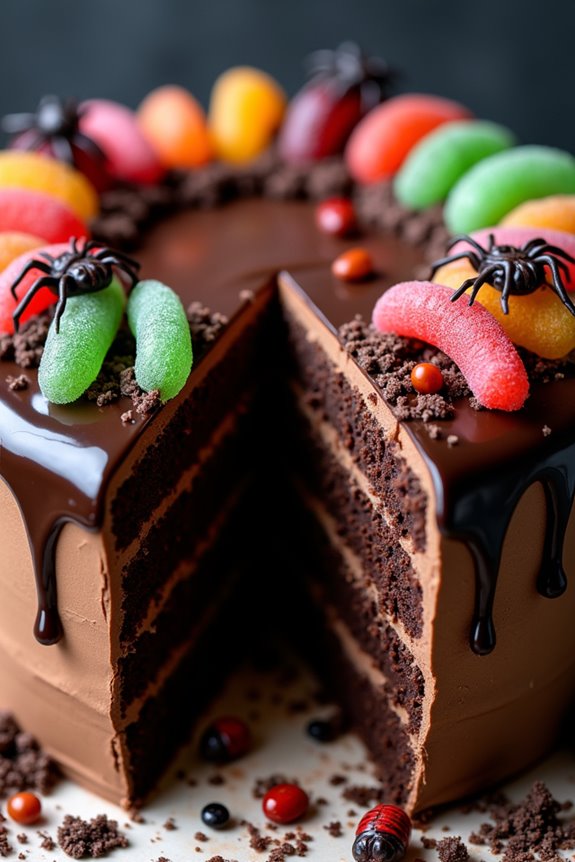 creepy crawly halloween cake