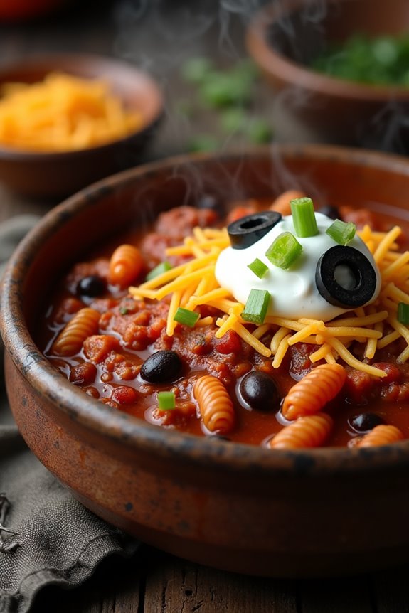 creepy crawly halloween chili