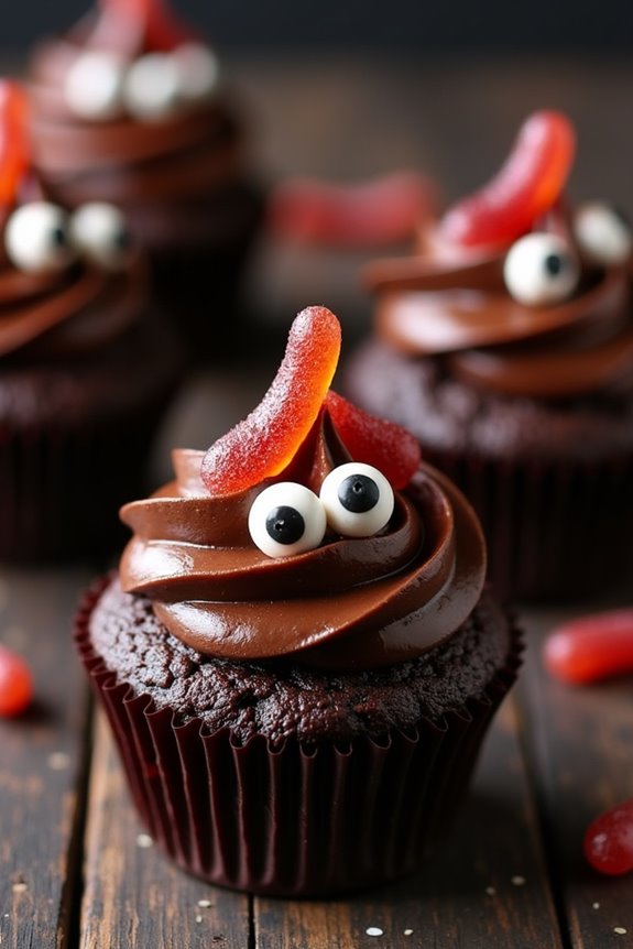 creepy crawly halloween cupcakes