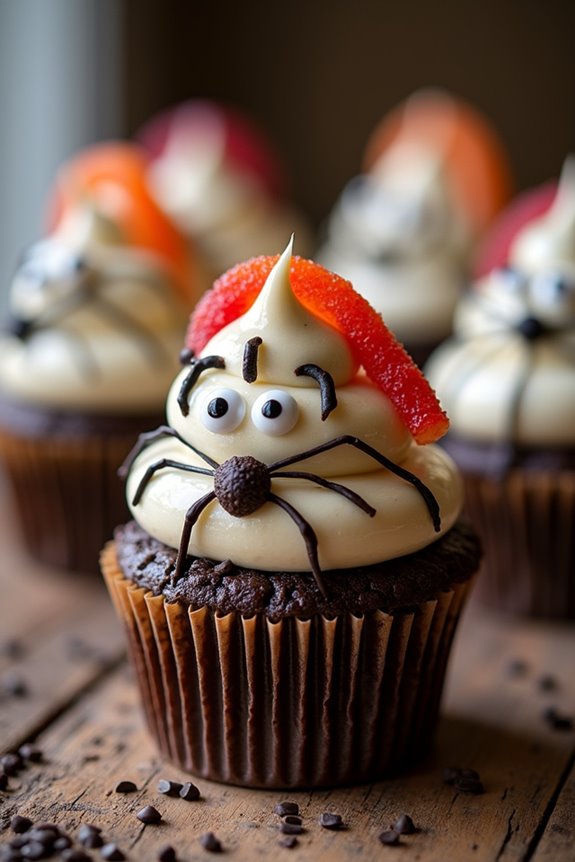 creepy crawly halloween cupcakes