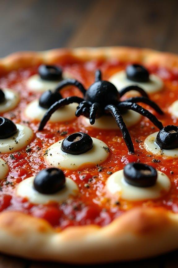 creepy crawly olive pizza