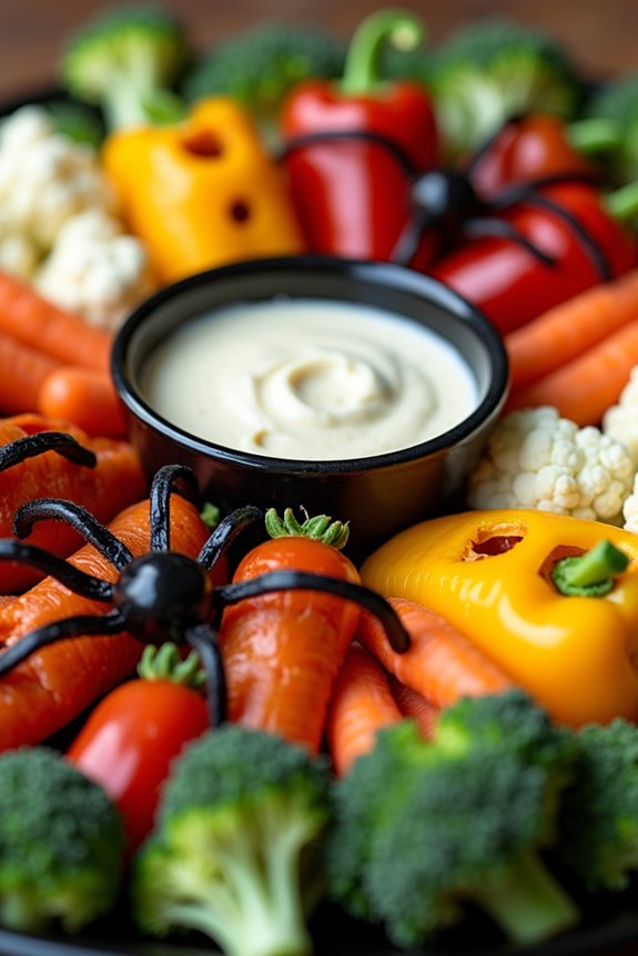 creepy crawly veggie platter halloween