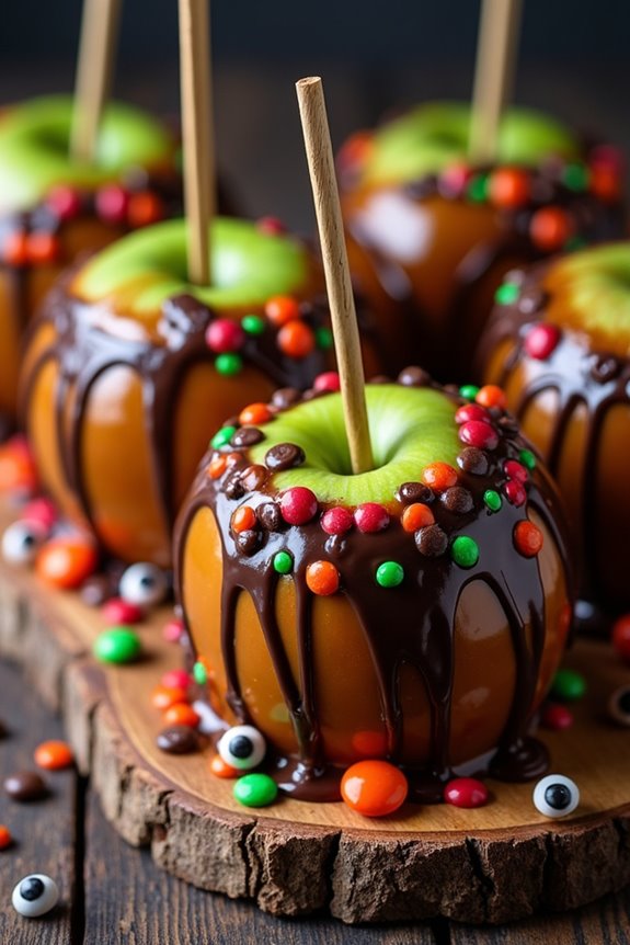 creepy halloween caramel apples
