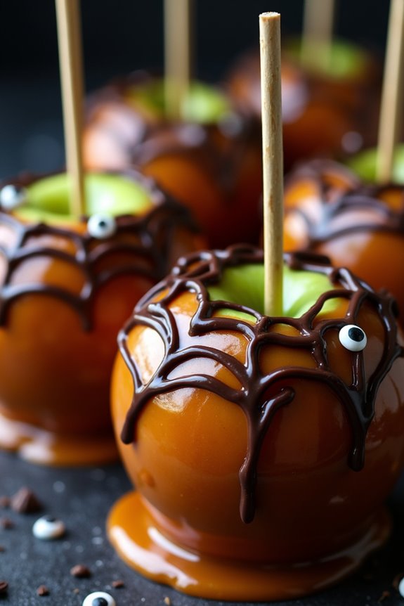 creepy halloween caramel apples