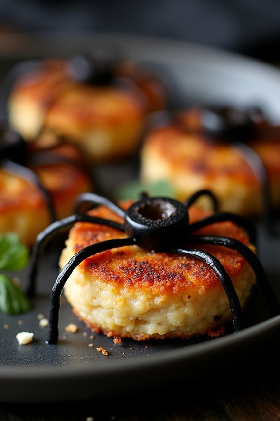 creepy halloween crab cakes