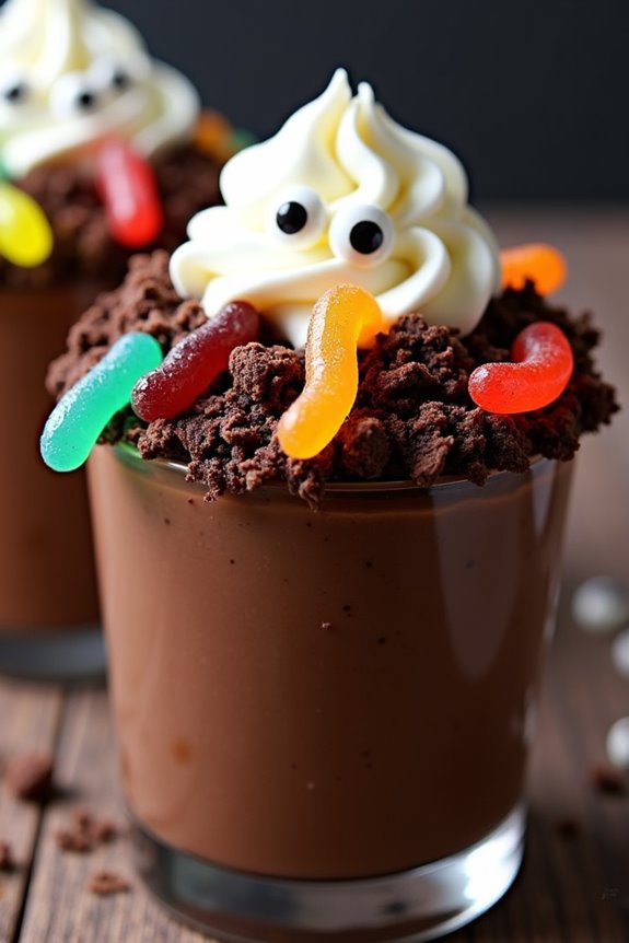 creepy halloween dessert cups