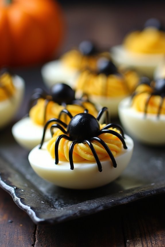 creepy halloween deviled eggs