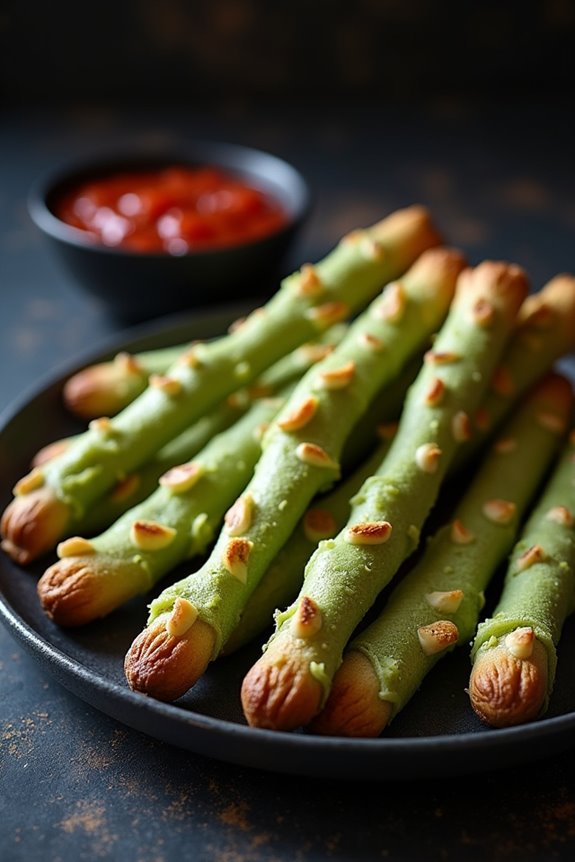 creepy halloween finger breadsticks