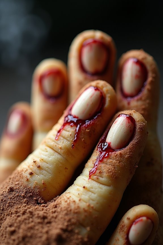 creepy halloween finger cookies