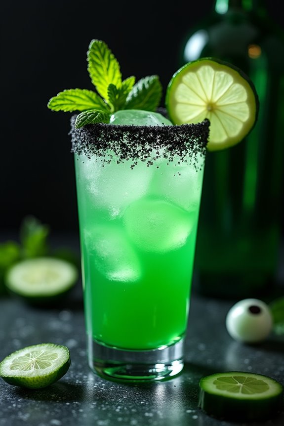 creepy halloween gin cocktail