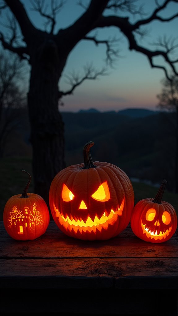 creepy halloween pumpkin decoration