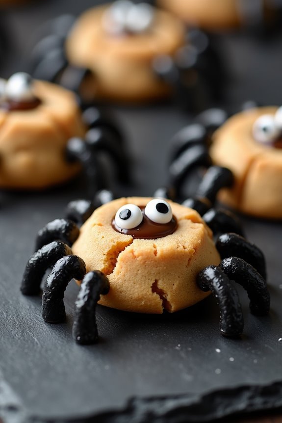 creepy halloween spider cookies