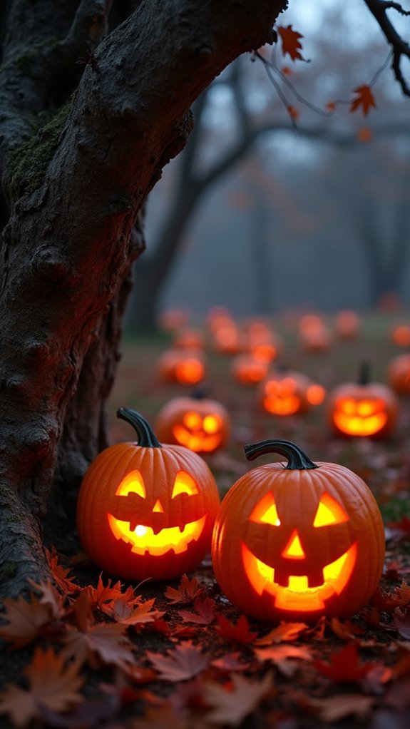creepy tree pumpkin carving