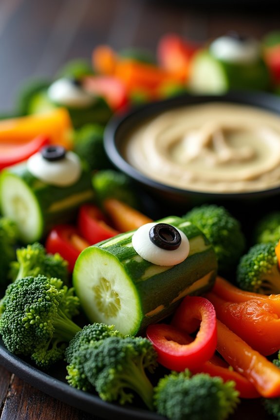creepy veggie halloween platter