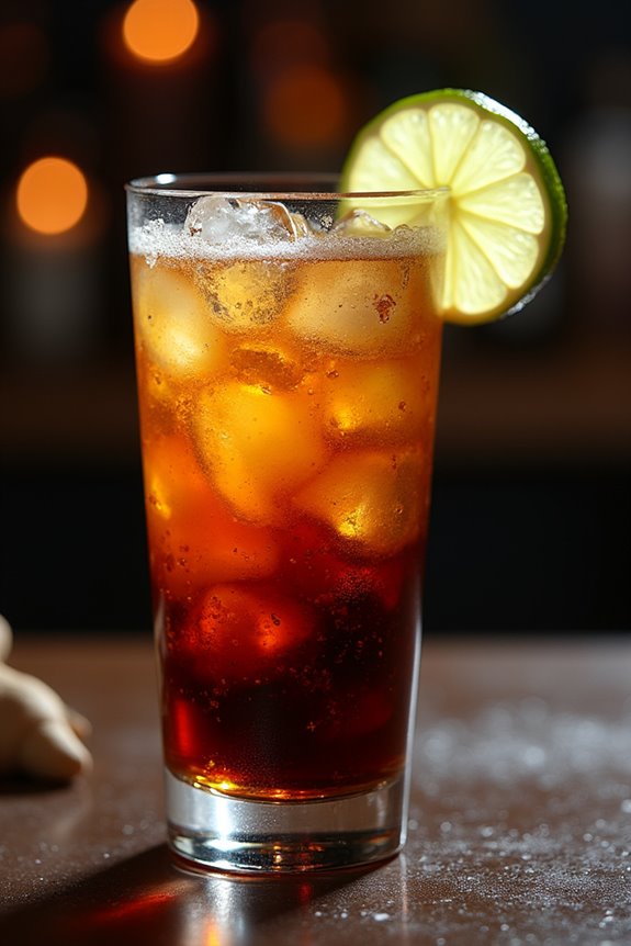 dark rum ginger cocktail