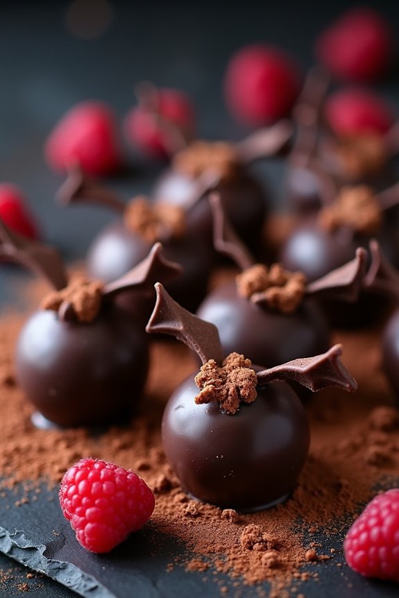 decadent halloween truffle bats