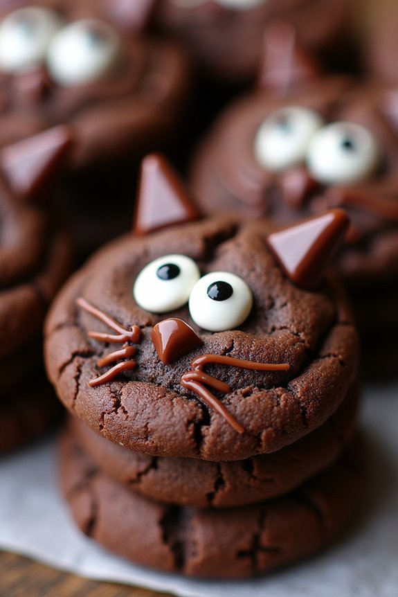 delicious halloween cat cookies