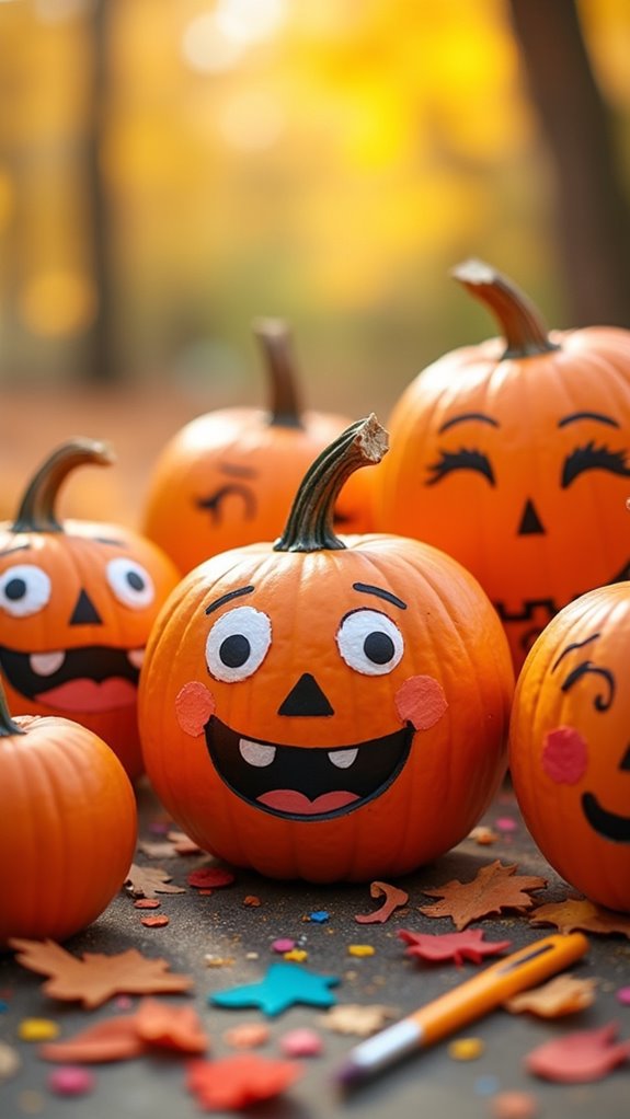 delightful painted pumpkin characters