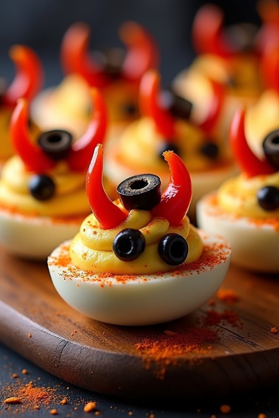 devilish halloween deviled eggs