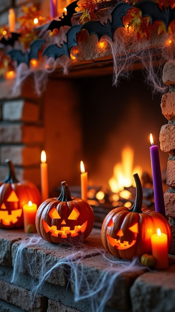 diy halloween fireplace decor